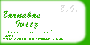 barnabas ivitz business card